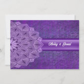 Invitation Élégant Chic Purple Script Mandala Rustic Mariage (Dos)