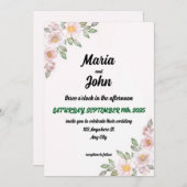 Invitation Élégant Chic Romantic Minimaliste Classic Rose Inv (Devant / Derrière)