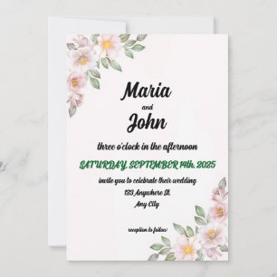 Invitation Élégant Chic Romantic Minimaliste Classic Rose Inv