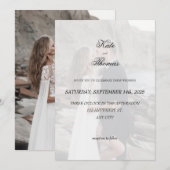 Invitation Élégant Chic Romantique Minimaliste Classique Blan (Devant / Derrière)