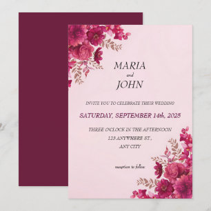 Invitation Élégant chic romantique minimaliste classique Bour