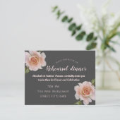 Invitation Élégant Chic Rose Dîner de répétition florale (Debout devant)