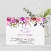 Invitation Élégant Chic Rose Floral Photo Retraite Party (Debout devant)