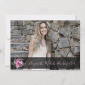 Invitation Élégant Chic Rose Floral Photo Retraite Party (Dos)