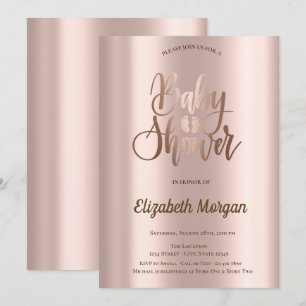 Invitation Élégant Chic Rose Gold Baby Shower