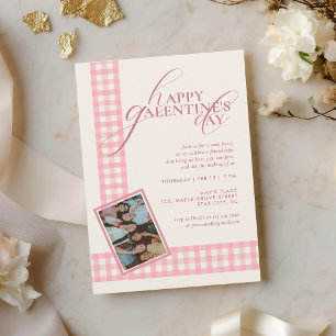 Invitation Élégant Chic Rose Typographie Galentines Day