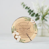 Invitation Élégant & Chic Rustic Mariage Coupe en bois unique (Debout devant)