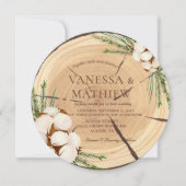 Invitation Élégant & Chic Rustic Mariage Coupe en bois unique (Devant)