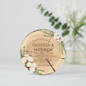 Invitation Élégant & Chic Rustic Mariage Coupe en bois unique (Debout devant)