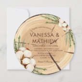 Invitation Élégant & Chic Rustic Mariage Coupe en bois unique (Devant)