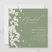 Invitation Élégant Chic Sage Green Boho Fête des mariées Flor (Devant)