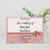 Invitation Élégant Chic Script élégant Mariage Floral (Debout devant)