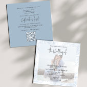 Invitation Élégant Chic Simple Classique Dusty Blue Floral RS