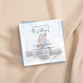 Invitation Élégant Chic Simple Classique Dusty Blue Floral RS