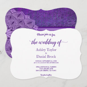 Invitation Élégant Chic Simple Script Mandala Modern Mariage