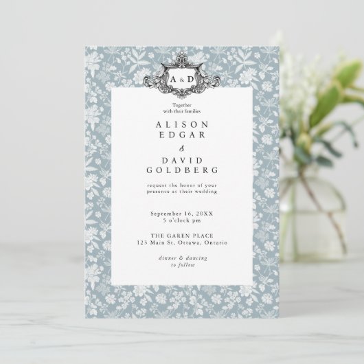 Invitation Elegant Chic Soft Indigo do-it-yourself Custom Pho (Debout devant)
