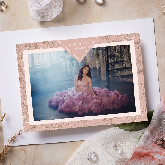 Invitation Elégant chic texture moderne espagnol Mis XV Años