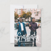 Invitation Élégant Chic Twin Double Graduation Party (Devant)