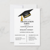 Invitation Élégant Chic Twin Double Graduation Party (Dos)