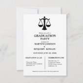 Invitation Élégant Chic Twin Laywer Graduation Party (Dos)