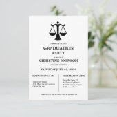 Invitation Elégant Chic Typographie Laywer Graduation Party (Debout devant)