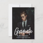 Invitation Elégant Chic Typography Graduation Party (Devant)