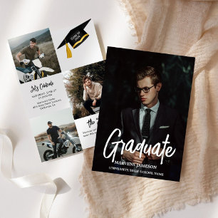 Invitation Elégant Chic Typography Graduation Party