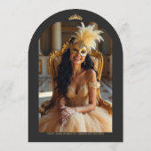Invitation Elegant Chic Venetian Mask Quinceañera Party (Dos)