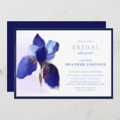 Invitation Élégant chic violet Iris Fête des mariées florale (Devant / Derrière)