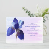 Invitation Élégant chic violet Iris Ombre Watercolor Mariage (Debout devant)