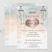 Invitation Élégant Chic Wind Chimes, Fête des mariées cardiaq (Devant / Derrière)