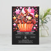 Invitation Élégant chocolat délice Muffin Girl Anniversaire (Debout devant)