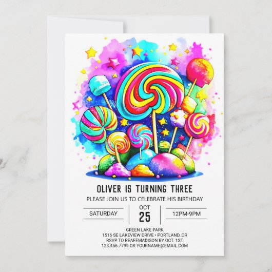 Invitation Élégant chocolat doux Printable Anniversaire (Devant)