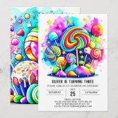 Invitation Élégant chocolat doux Printable Anniversaire (Devant / Derrière)