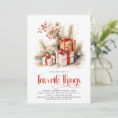 Invitation Élégant 'Choses préférées' échange de cadeaux Noël (Debout devant)