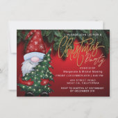 Invitation Elegant Christmas Bokeh Tree Party Gold Red (Devant)
