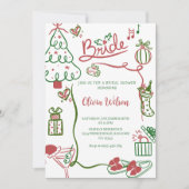 Invitation Elegant Christmas Bridal Shower Party (Devant)