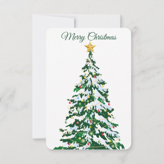 Invitation Elegant Christmas Card – Hand-Drawn Tree  (Dos)