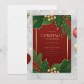 Invitation Elegant Christmas Greeting Cards – Red & Green Hol (Devant / Derrière)