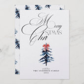 Invitation Elegant Christmas Holiday Card (Devant / Derrière)