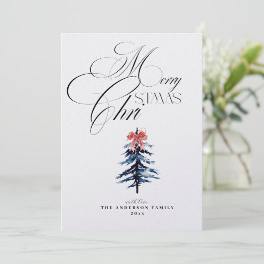 Invitation Elegant Christmas Holiday Card (Debout devant)