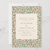 Invitation Elegant Christmas Holly Wedding Rehearsal Dinner (Devant)
