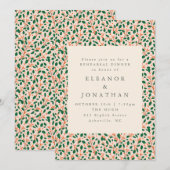 Invitation Elegant Christmas Holly Wedding Rehearsal Dinner (Devant / Derrière)