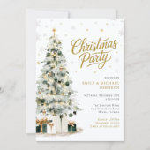 Invitation Elegant Christmas Winter Tree Party (Devant)