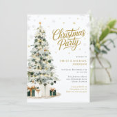 Invitation Elegant Christmas Winter Tree Party (Debout devant)