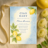 Invitation Elegant Ciao Baby Italian Baby Shower