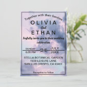 Invitation Elégant ciel bleu nuages Mariage romantique (Debout devant)