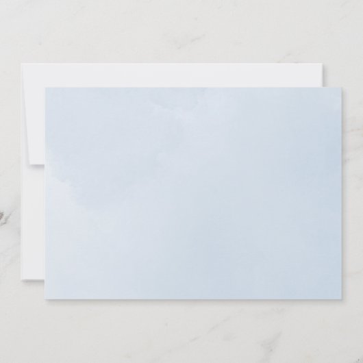 Invitation Élégant Ciel Nuage Bleu Écriture Aquarelle (Dos)
