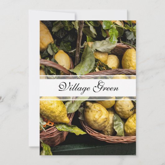 Invitation Élégant citron italien dans une corbeille (Devant)