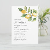 Invitation Élégant citron Mariage botanique méditerranéen (Debout devant)